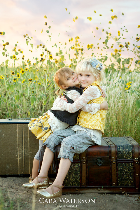 hugs in the sunflowers