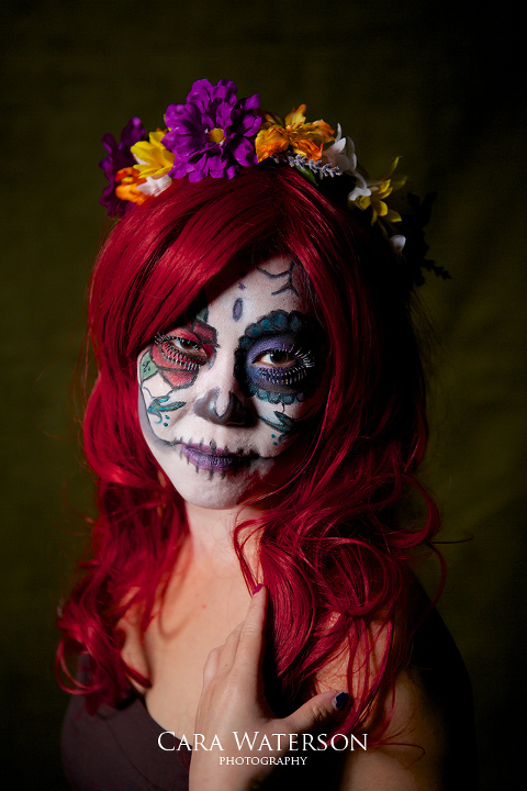 red haired sugar skull