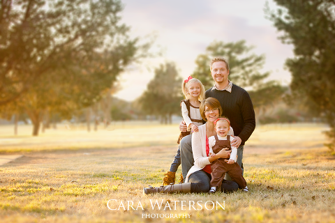 family at sunset