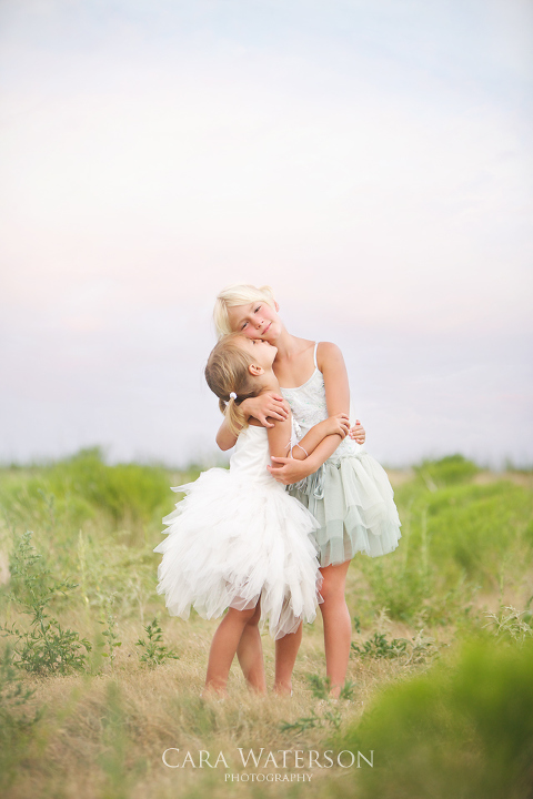 sisters in a field