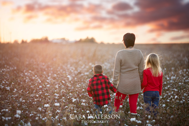 family at sunset