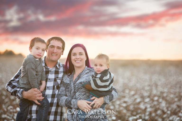 family in cotton